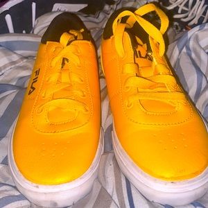 Yellow fila sneakers size 3
